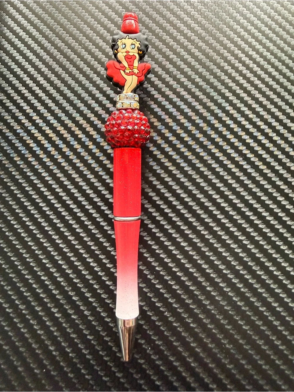 Betty Boop Red Crystal Beaded Ballpoint Pen